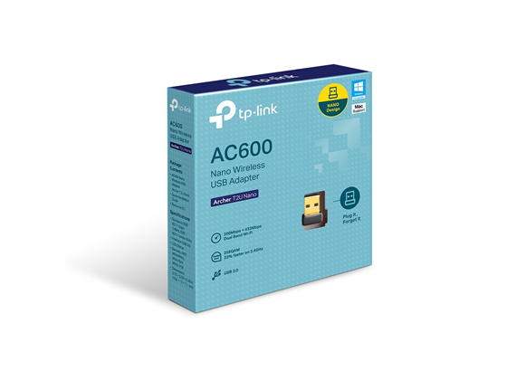 Adaptador de Red USB Wi-Fi TP-Link Archer T2U Nano AC600, Doble Banda 2.4/5 GHz