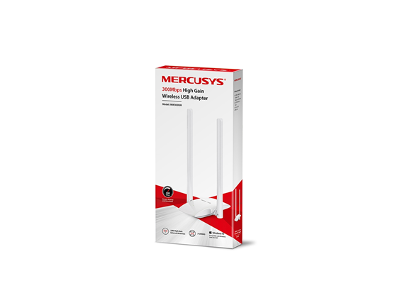 Adaptador Inalámbrico TP-Link Mercusys MW300UH USB 2.0, 300 Mbps, 2.4 GHz, Antena Alta Ganancia