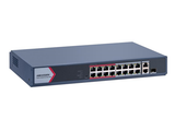 Switch Hikvision 16 Puertos PoE+ 10/100 Mbps, 2 SFP, Monitoreable 300m