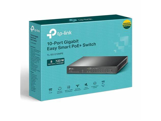 Switch TP-Link 10 Puertos Gigabit 20 Gbps, 8 POE+ Rack