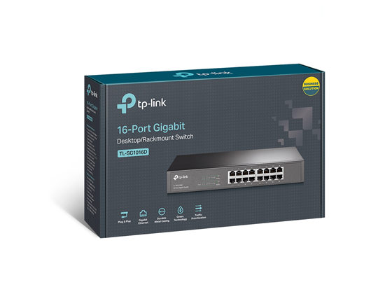 Switch TP-Link TL-SG1016D 16 Puertos Gigabit Ethernet, No Administrable, Rack