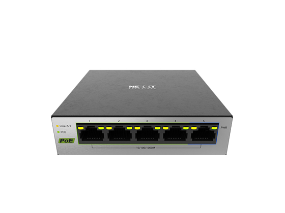 Switch Nexxt Vertex501 5 Puertos Gigabit POE+ 65W Sobremesa