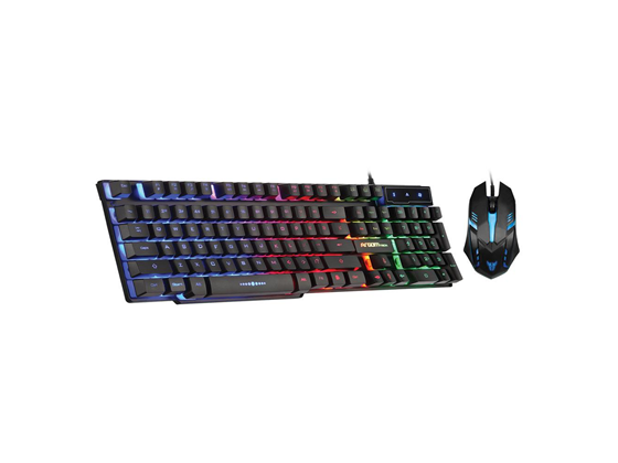 Teclado y Mouse Argom Combat Gaming RGB Backlight, 800DPI, USB, Negro