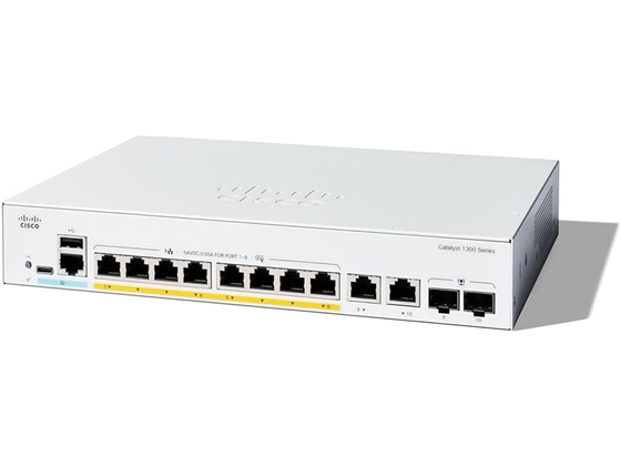 Switch Cisco Catalyst 1300 8 Puertos Gigabit PoE+, 2x 1GE SFP Combo