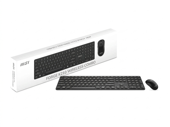 Combo Teclado y Mouse MSI Forge K210 W Inalámbrico 2.4GHz Negro