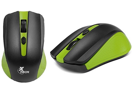 Mouse Xtech Gaming Wireless 1600 DPI 4 Botones Verde