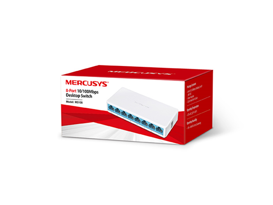 Switch TP-Link Mercusys MS108 8 Puertos Fast Ethernet 10/100Mbps, 1.6Gbps