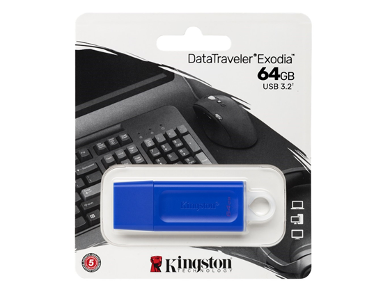 Memoria USB Kingston DataTraveler Exodia 64GB USB 3.2 Azul