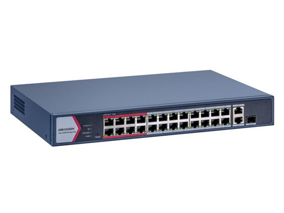 Switch Hikvision 24 Puertos POE+ 10/100 Mbps, Alcance 300m