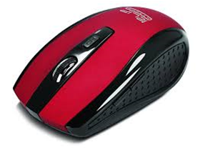 Mouse Inalámbrico Klip Xtreme Óptico Ergonómico 1600 DPI Rojo 5 Botones