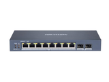 Switch Hikvision 8 Puertos Gigabit PoE + 2 Fibra Óptica, Capa 2, VLAN, QoS