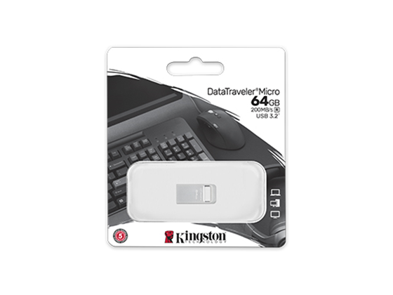 Memoria USB Kingston DataTraveler Micro 64GB Metal USB 3.2 Gen 1 200MB/s