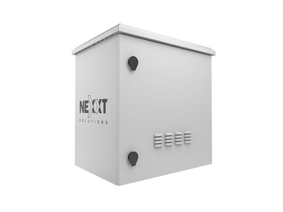 Gabinete Exterior 9U 600x450mm con Soporte Poste, 2 Ventiladores, 200 lbs