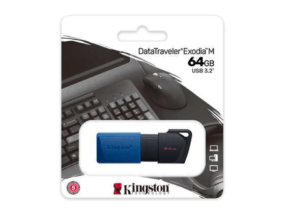 Memoria USB Kingston DataTraveler Exodia M 64GB USB 3.2 Gen 1 Negro