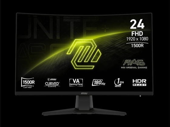 Monitor MSI MAG 242C 24" Curved Gaming FHD 1080p VA 180Hz, DisplayPort, 2x HDMI, FreeSync