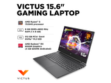 LAPTOP HP VICTUS 15-FB0263DX GAMING 15.6" IPS FHD 144HZ, RYZEN 5 7535HS 8 CORE, 8GB, 512GB SSD M.2, GRAFICOS RX 6550M 4GB DDR6, PUERTOS 2X USB 3.1, 1X HDMI 2.1, 1X GBE LAN, LECTOR DE TARJETA SD, BACKL
