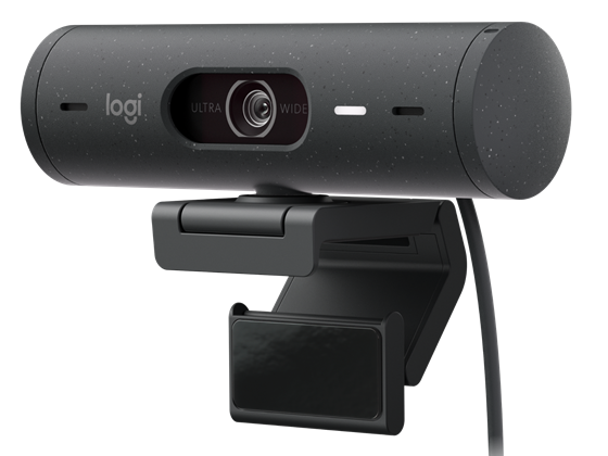 Cámara Web Logitech Brio 500 FHD 1080P 30FPS Zoom 4X USB-C RightLight 4 Negro