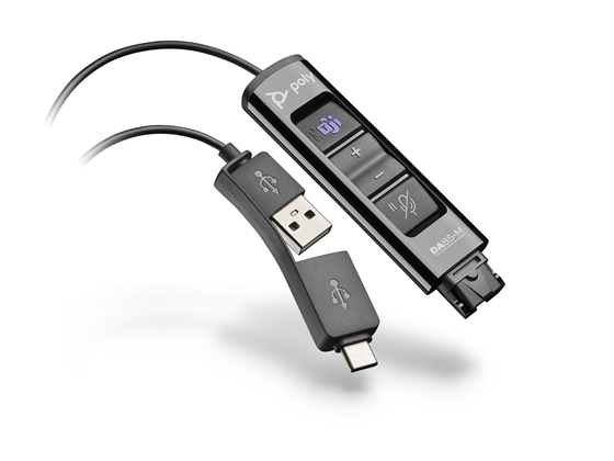 Adaptador USB Poly-HP para Auriculares, Control de Volumen, USB-A y USB-C