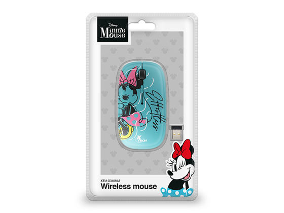 Mouse Xtech Disney Minnie Inalámbrico Óptico USB, 4 Botones, 800/1200/1600 DPI