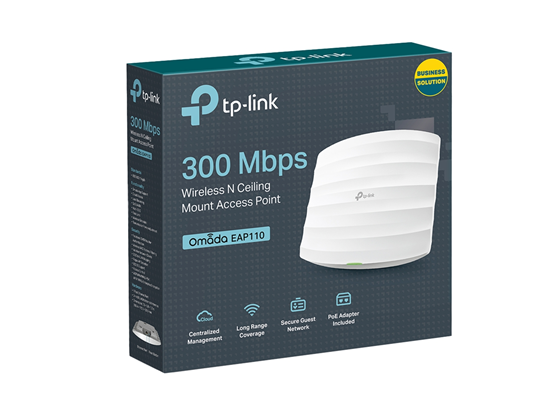 Access Point TP-Link Omada EAP110 Wi-Fi 4 N300, Techo, PoE