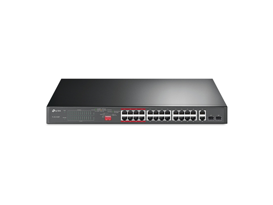 Switch TP-Link TL-SL1226P 24 Puertos POE+ 10/100 Mbps, 2 Gigabit RJ45, 2 SFP Combinados