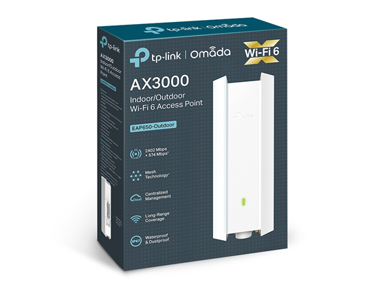 Access Point TP-Link Omada EAP650 Outdoor Wi-Fi 6, 2402 Mbps, PoE