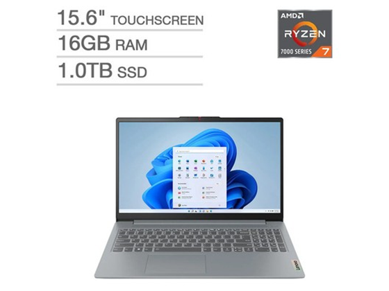 Laptop Lenovo IdeaPad Slim 3 15.6" FHD Touch, Ryzen 7 7730U, 16GB, 1TB SSD