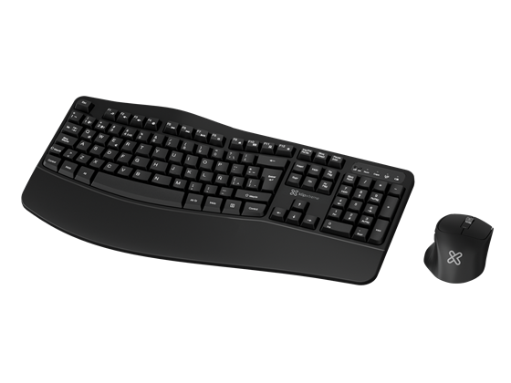 Teclado y Mouse Klip Xtreme EgoLink Duo Bluetooth Wireless 2.4GHz Multimedia Ergonómico 1600 DPI