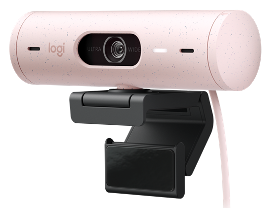 Cámara Web Logitech Brio 500 FHD 1080P 30FPS Zoom 4X USB-C RightLight 4 Rosa