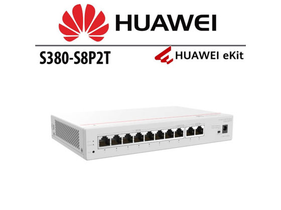 Router Gateway Huawei S380-S8P2T 8 Puertos, 2x GE WAN, 8x GE PoE LAN 124W, 300 Usuarios, 64 AP