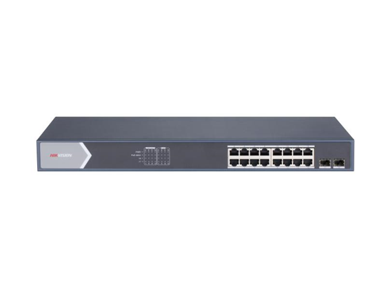 Switch Hikvision 16 Puertos Gigabit PoE + 2 SFP, Layer 2, VLAN, QoS