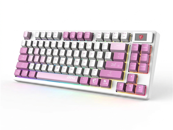 Teclado MSI Forge GK600 TKL Wireless 2.4GHz Mecánico RGB Blanco/Violeta