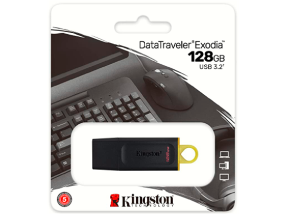 Memoria USB Kingston DataTraveler Exodia 128GB USB 3.2 Negro