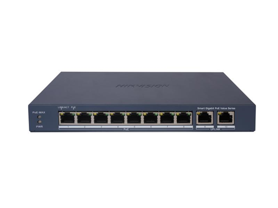 Switch Hikvision 8 Puertos Gigabit POE, 300M, Capa 2, VLAN, QOS