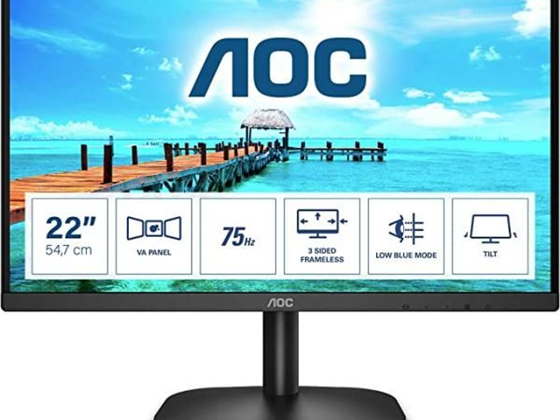 Monitor AOC 22" FHD 1080p 60Hz, HDMI, VESA