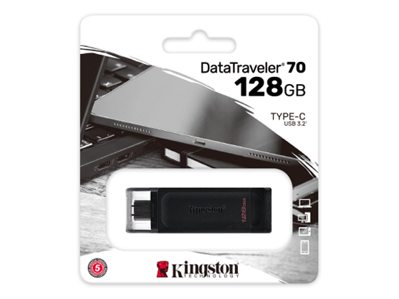 Kingston DataTraveler 70 128GB USB-C USB 3.2 Gen 1 Negro