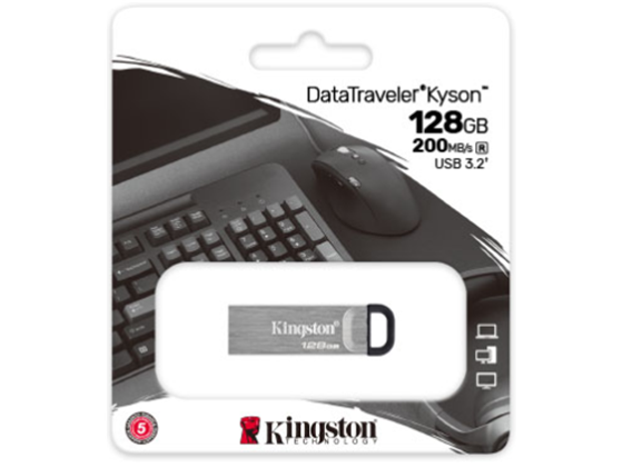 Memoria USB Kingston DataTraveler Kyson G1 128GB USB 3.2 Plateado
