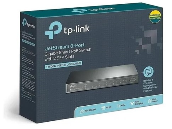 Switch TP-Link Omada SG2210P 10 Puertos Gigabit, 8 POE+, 2 SFP, 61W