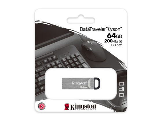 Memoria USB Kingston DataTraveler Kyson G1 64GB USB 3.2 Plateado