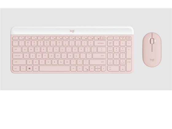 Teclado y Mouse Logitech MK470 Slim Español Wireless USB Rosado